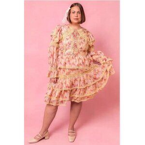 Ivy City Co. long sleeve Farrah Dress Floral crochet lace trim plus size 3X
